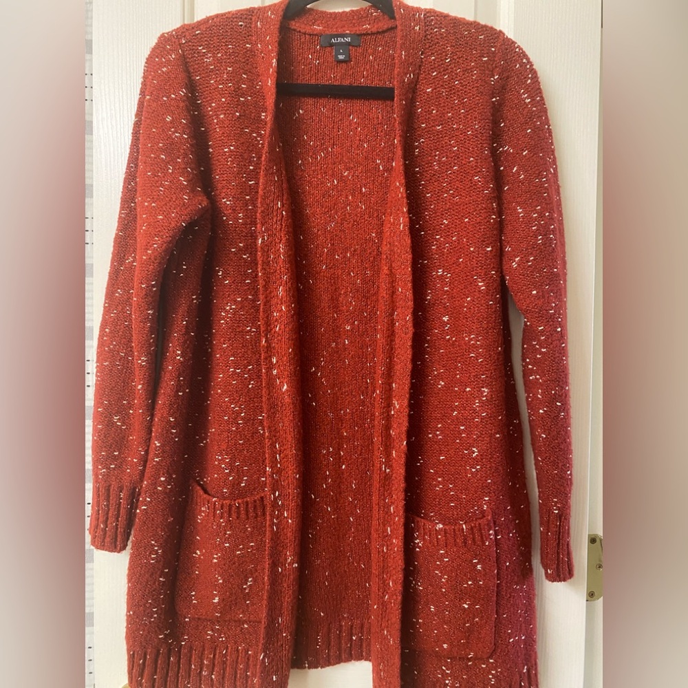 Alfani Speckled Shimmering Cardigan Size Large - Picture 3 of 16
